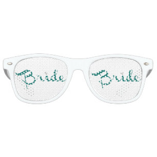 Bride Retro Script Teal Sunglasses