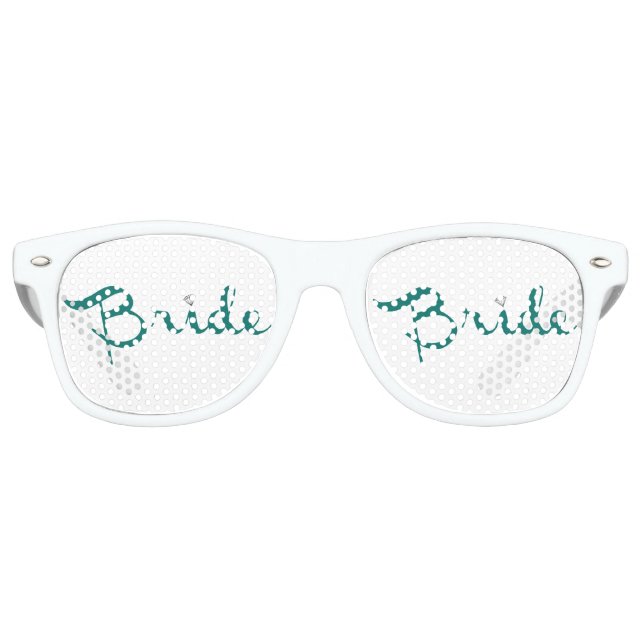 Bride Retro Script Teal Sunglasses (Front)