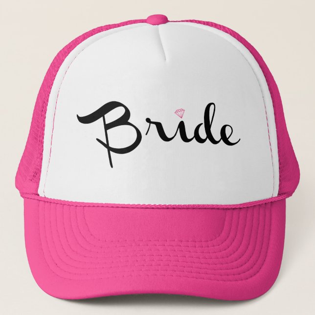 Bride Retro Script Trucker Hat (Front)