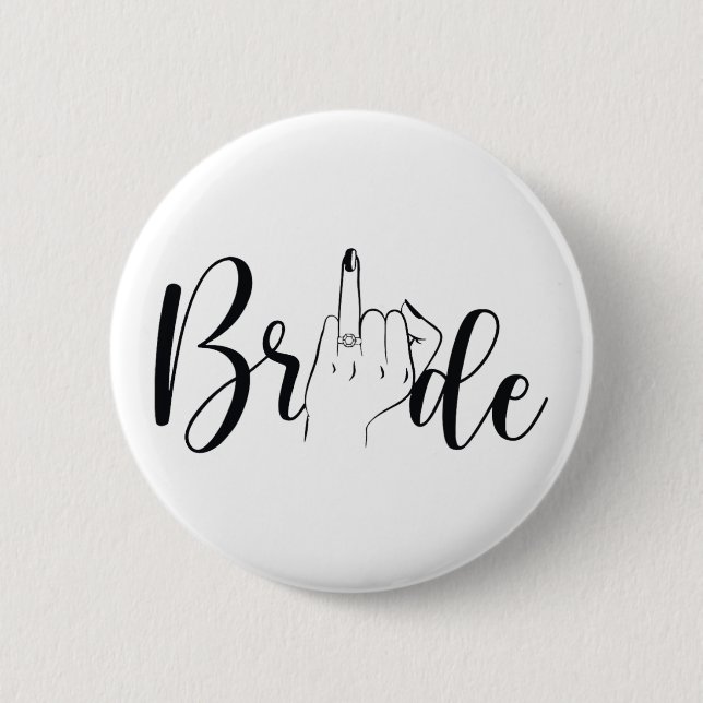Bride Ring Finger Wedding  6 Cm Round Badge (Front)
