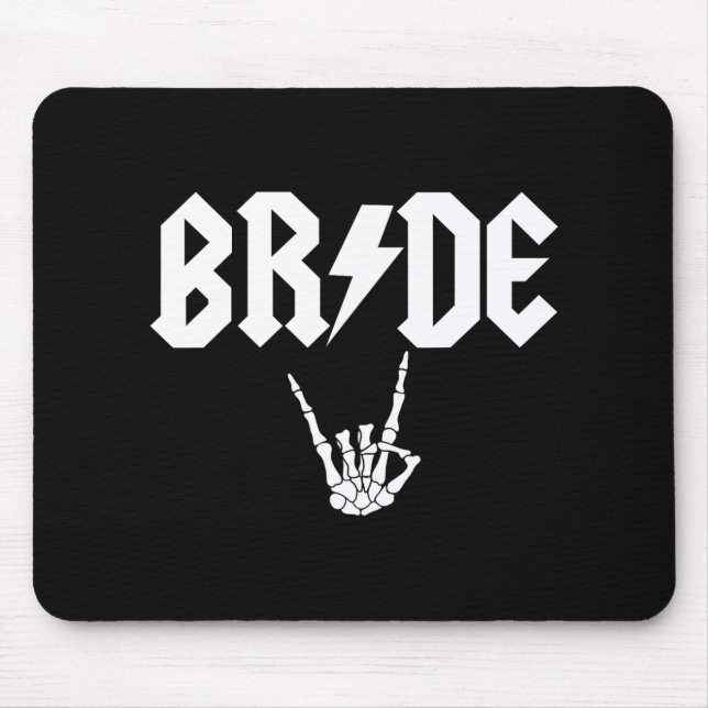 Bride Rock N Roll Gothic Halloween Bachelorette Pa Mouse Pad (Front)