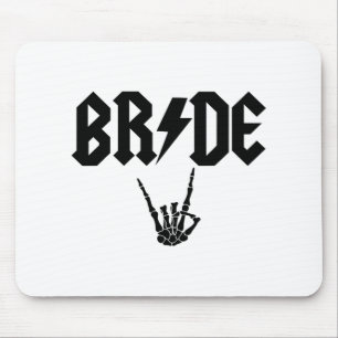 Bride Rock N Roll Skeleton Hand Halloween Bachelor Mouse Pad
