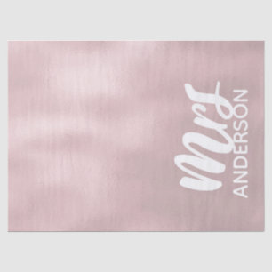 Bride Rose Gold Mrs Surname Tissue Paper