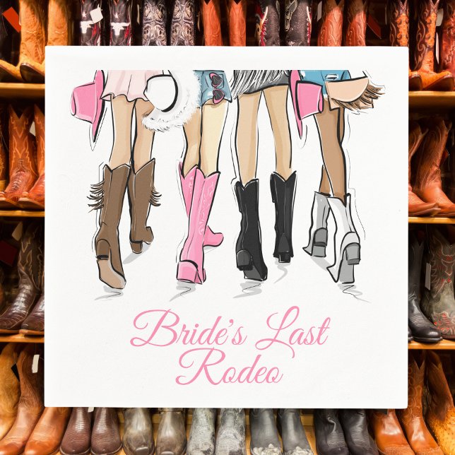 Bride’s Last Rodeo Bachelorette Cowboy Boots Napkin (Creator Uploaded)