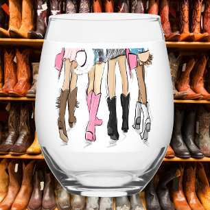 Bride’s Last Rodeo Bachelorette Cowgirl Favour Nam Stemless Wine Glass