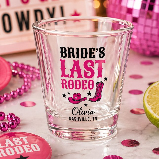 Bride’s Last Rodeo Western Bachelorette Favour Shot Glass (Creator Uploaded)