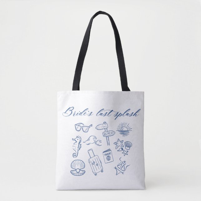 Bride’s Last Splash Design | Ocean Beach Bachelore Tote Bag (Front)