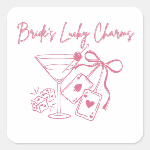 Bride’s Lucky Charms Casino Bachelorette Party Square Sticker
