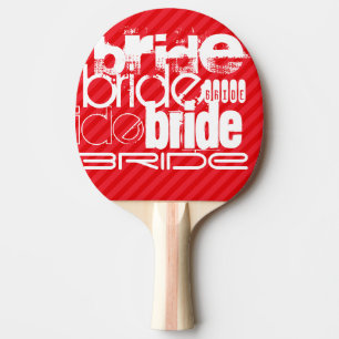 Bride; Scarlet Red Stripes Ping Pong Paddle