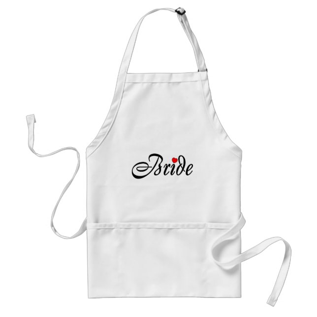 Bride (Script Red Hrt) Standard Apron (Front)