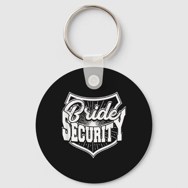 Bride Security - Beautiful Bride And Groom Wedding Key Ring (Front)