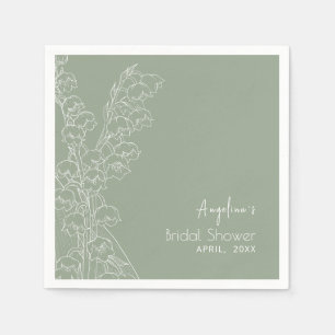 Bride Shower Lilies of the Valley Napkin