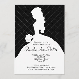 Bride Silhouette - Bridal Shower Invitaion (Black) Invitation
