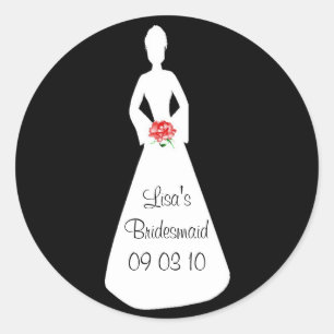 Bride Silhouette I Classic Round Sticker