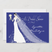 Bride Silhouette Wedding Dress Veil Bridal Invite
