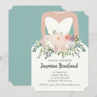 Bride silhouette with floral bouquet bridal shower