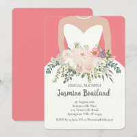 Bride silhouette with floral bouquet bridal shower