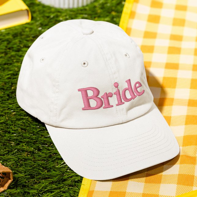 Bride Simple Modern Typography Wedding Custom Embroidered Hat (Creator Uploaded)