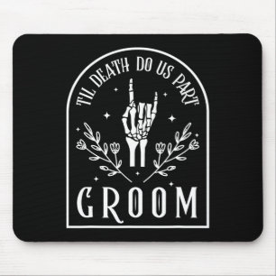 Bride Skeleton Gothic Halloween Engagement Wedding Mouse Pad