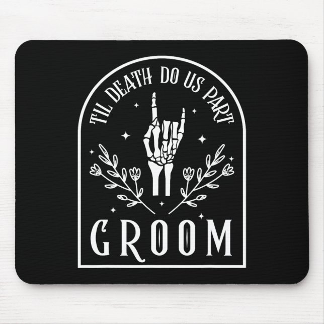 Bride Skeleton Gothic Halloween Engagement Wedding Mouse Pad (Front)