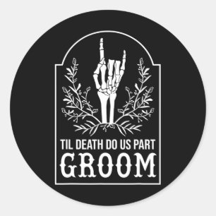 Bride Skeleton Hand Couples Matching Wedding Hallo Classic Round Sticker