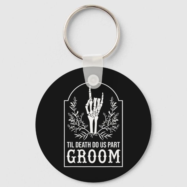 Bride Skeleton Hand Couples Matching Wedding Hallo Key Ring (Front)