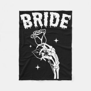Bride Skeleton Hand Wedding Halloween Couples Matc Fleece Blanket