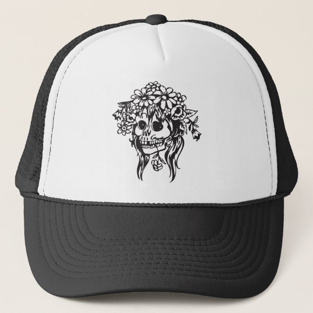 Bride Skull Trucker Hat (Front)