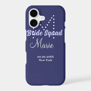 Bride squad add name monogram bridesmaid purple wh