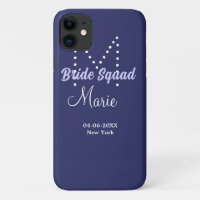 Bride squad add name monogram bridesmaid purple wh