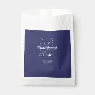Bride squad add name monogram bridesmaid purple wh favour bag