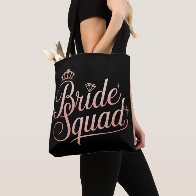 Bride Squad Bachelorette Bridesmaid Tote Bag (Close Up)