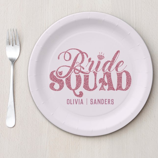 Bride Squad Bachelorette party Paper Plate (Creator Uploaded)