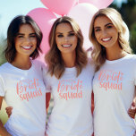 Bride Squad Bachelorette T-Shirt<br><div class="desc">Show your support for the bride-to-be with this stylish "Bride Squad" tee. Perfect for bachelorette parties and wedding festivities!</div>