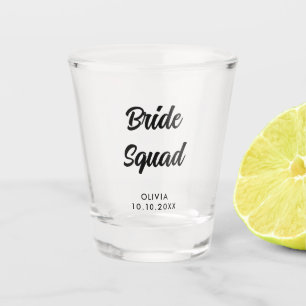 Bride Squad Bridal Shower Bachelorette Party Name Shot Glass