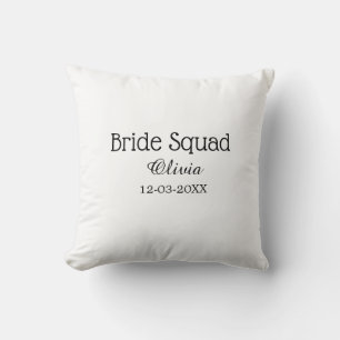 Bride squad bridesmaid add name bachelorette party cushion