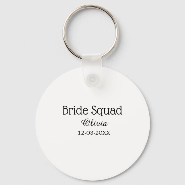 Bride squad bridesmaid add name bachelorette party key ring (Front)