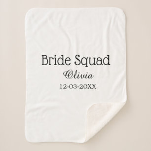 Bride squad bridesmaid add name bachelorette party sherpa blanket