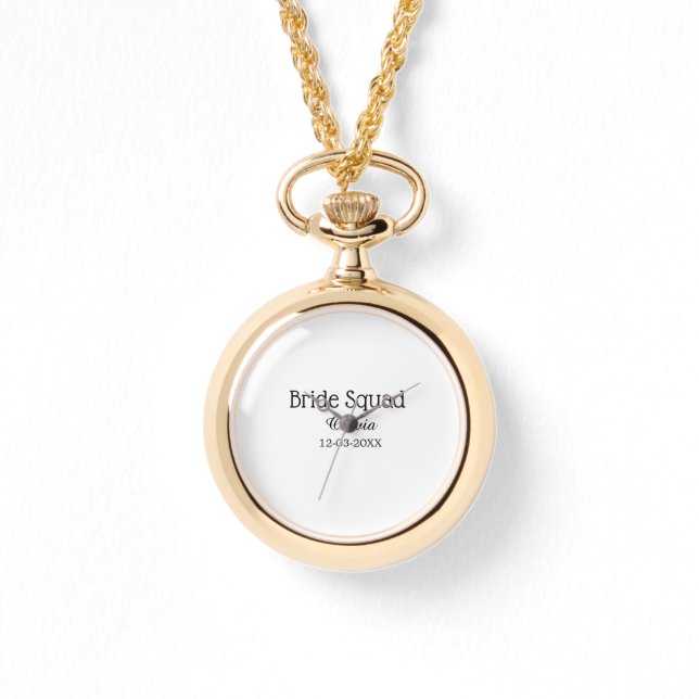 Bride squad bridesmaid add name bachelorette party watch (Front)