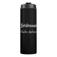 Bride squad bridesmaid name silver black wedding