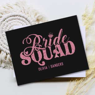 Bride Squad Bright Pink Holiday Postcard