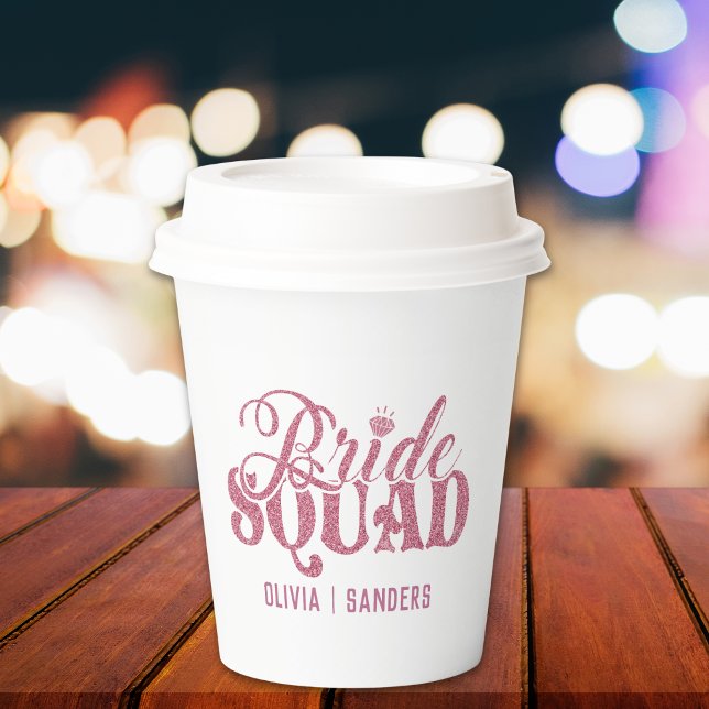 Bride Squad Bright Pink Paper Cups (Creator Uploaded)