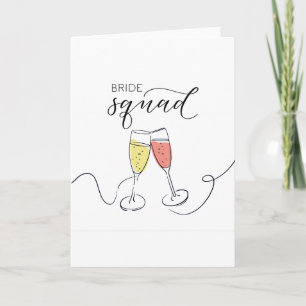 Bride Squad Champagne Toast Card