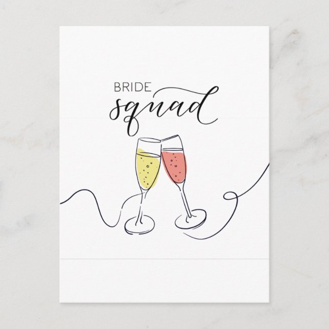 Bride Squad Champagne Toast postcard (Front)