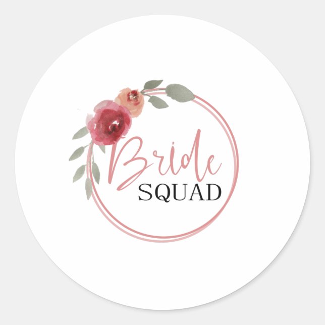 Bride Squad Classic Round Sticker (Front)