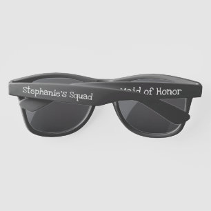 Bride Squad Custom Fun White Font Maid of Honour Sunglasses