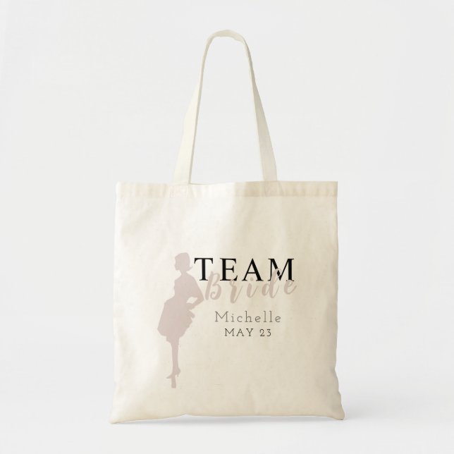 Bride Squad Editable Colour Bridal Party  Tote Bag (Front)