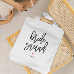 Bride Squad Editable Colour Bridal Party Tote Bag