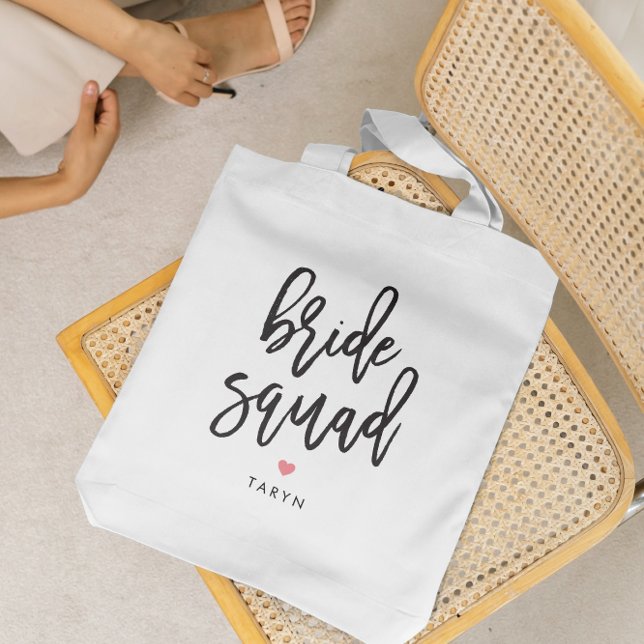 Bride Squad Editable Colour Bridal Party Tote Bag (Creator Uploaded)