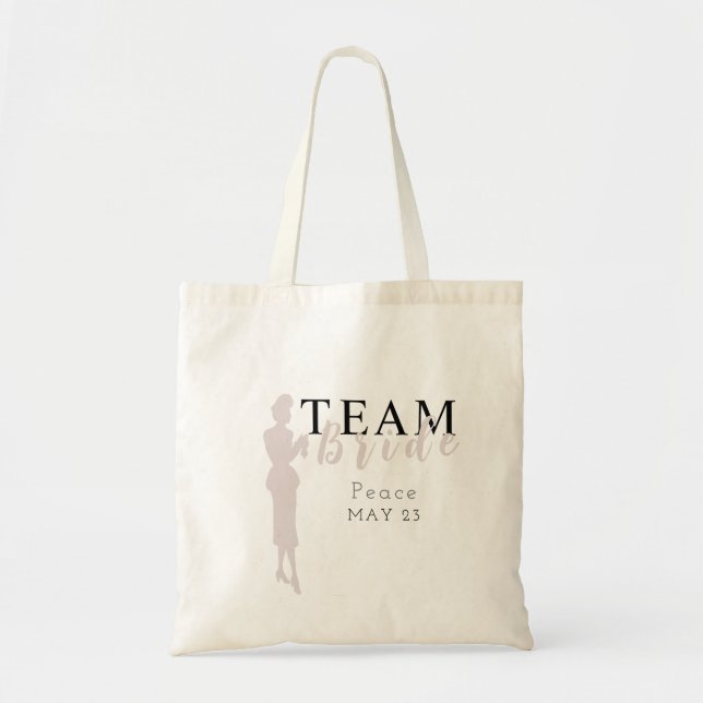 Bride Squad Editable Colour Bridal Party  Tote Bag (Front)